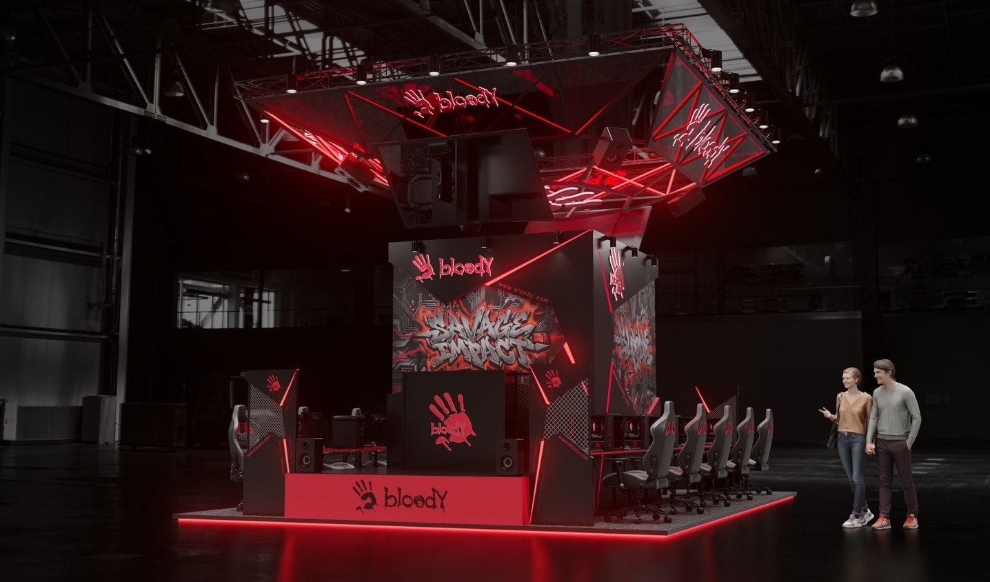 Exhibition stand design Bloody, Дизайн выставочного стенда Bloody, oxsiondesign