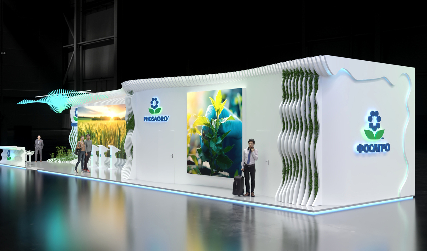 Exhibition stand design PHOSAGRO, Дизайн выставочного стенда ФОСАГРО, oxsiondesign