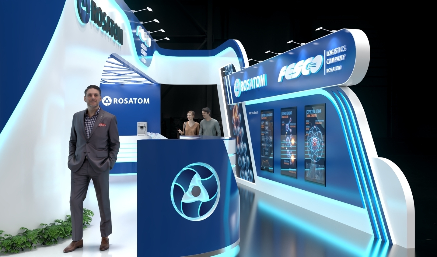Exhibition stand design Rosatom, Дизайн выставочного стенда Росатом, oxsiondesign