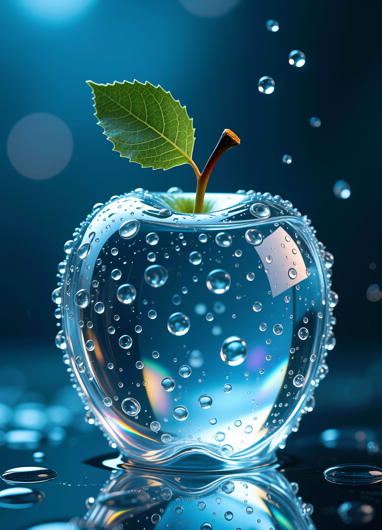 Glass apple, Стеклянное яблоко, oxsiondesign