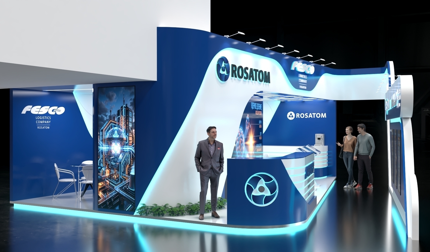 Exhibition stand design Rosatom, Дизайн выставочного стенда Росатом, oxsiondesign