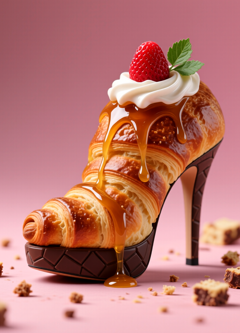 Women's croissant-shaped shoe, Женские туфля в форме круассана, oxsiondesign