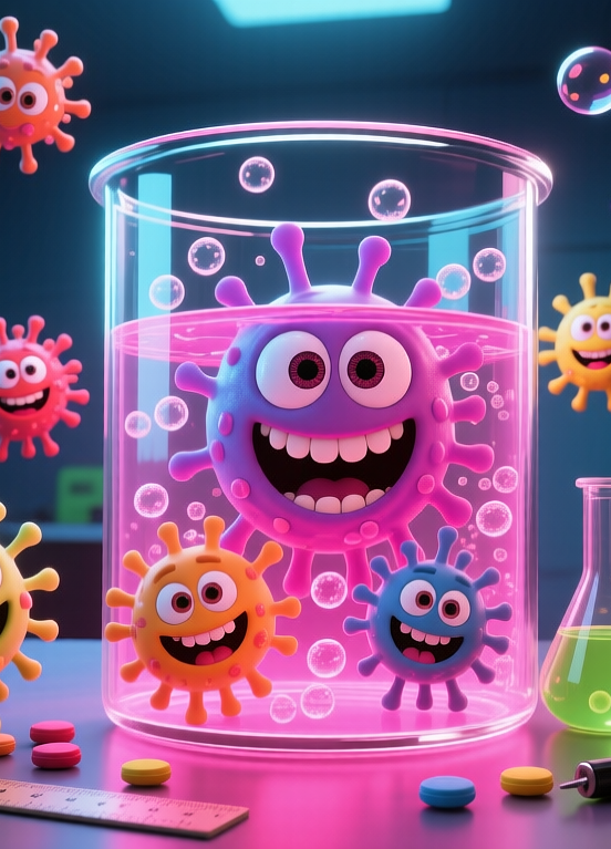 Funny viruses in lab, Забавные вирусы в лаборатории, oxsiondesign