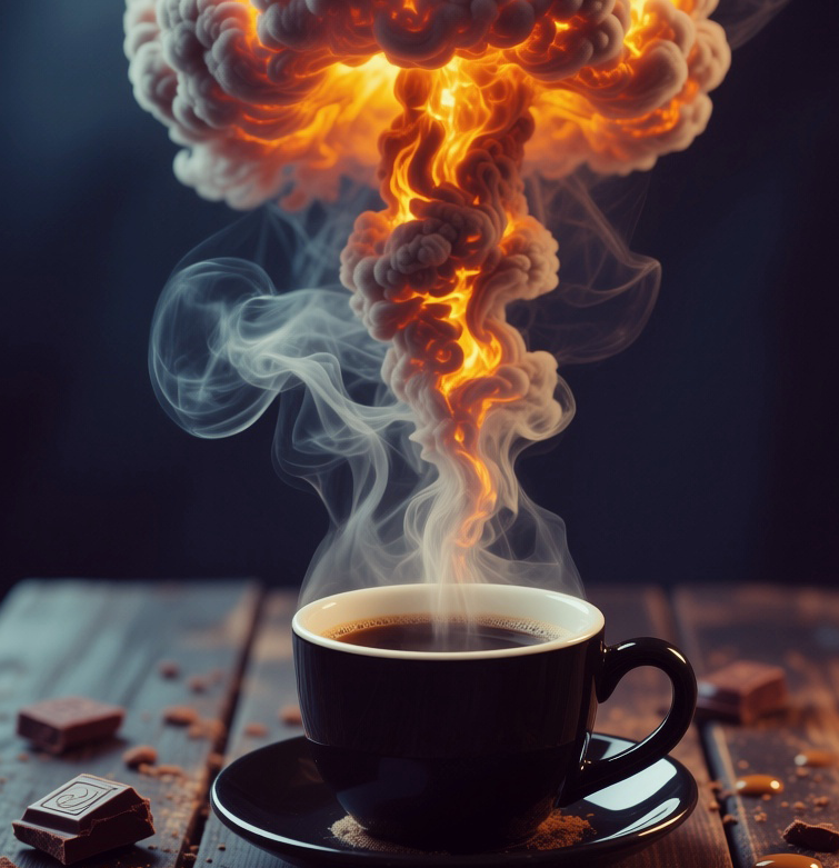 Nuclear explosion from in cup of coffee, Ядерный взрыв в чашке кофе