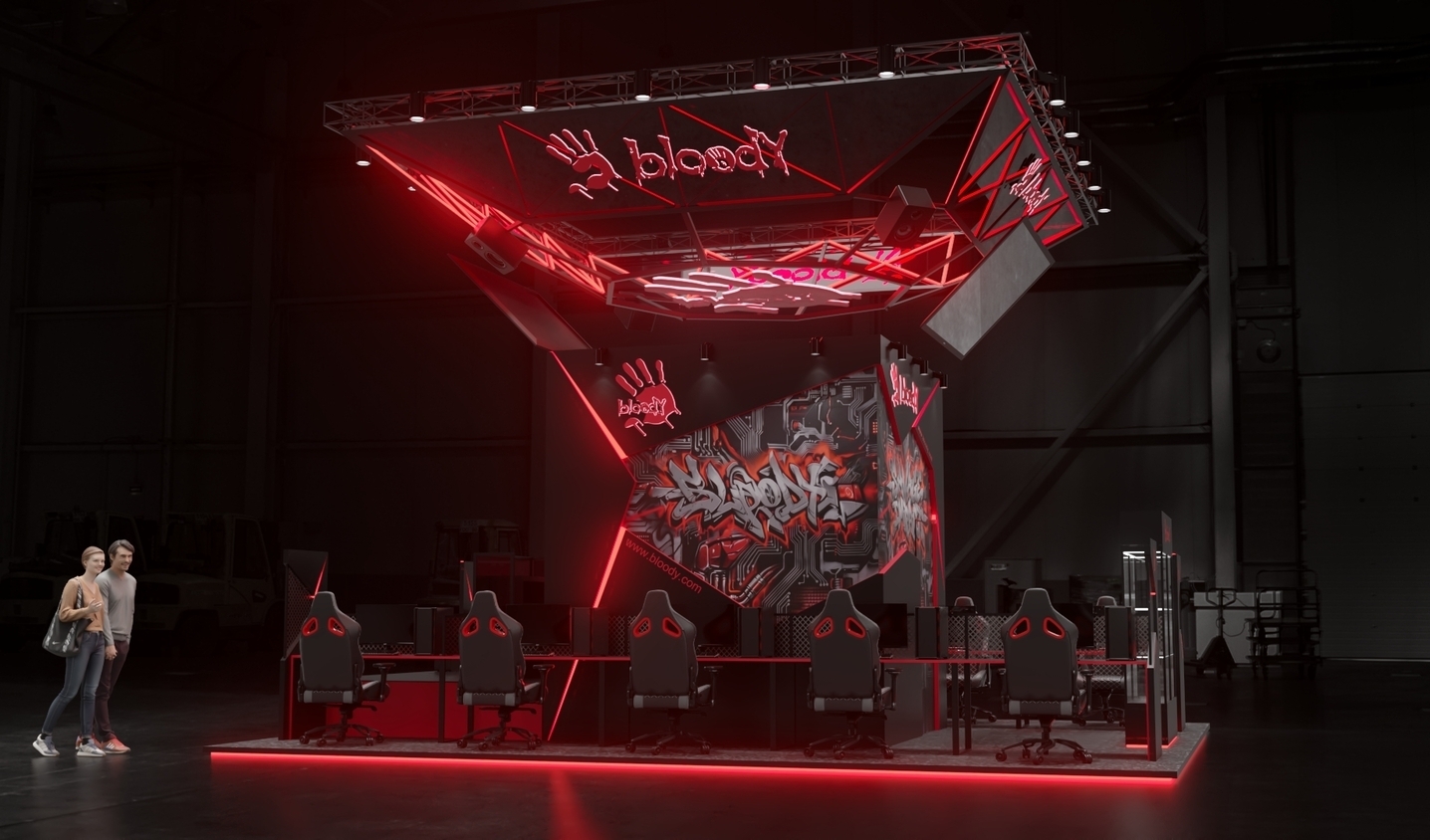 Exhibition stand design Bloody, Дизайн выставочного стенда Bloody, oxsiondesign