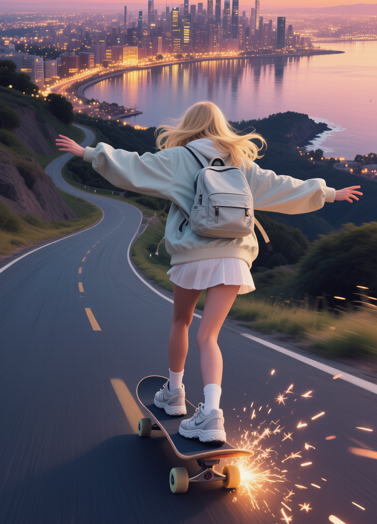 Girl on a skateboard, Девушка на скейте, oxsiondesign