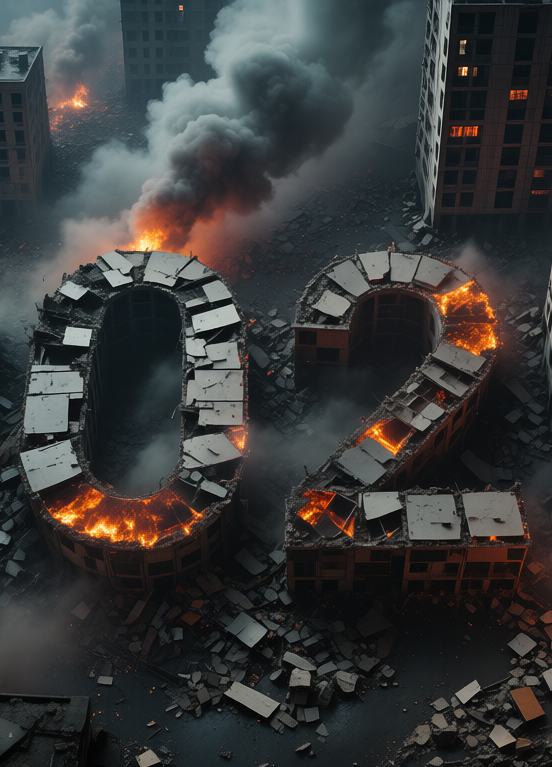 Destroyed City 2025, Разрушенный город 2025, oxsiondesign