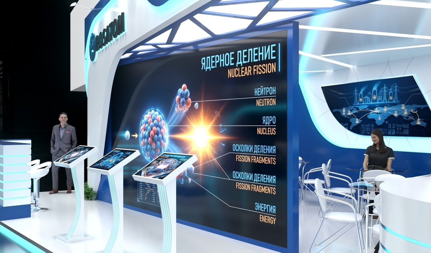 Exhibition stand design Rosatom, Дизайн выставочного стенда Росатом, oxsiondesign