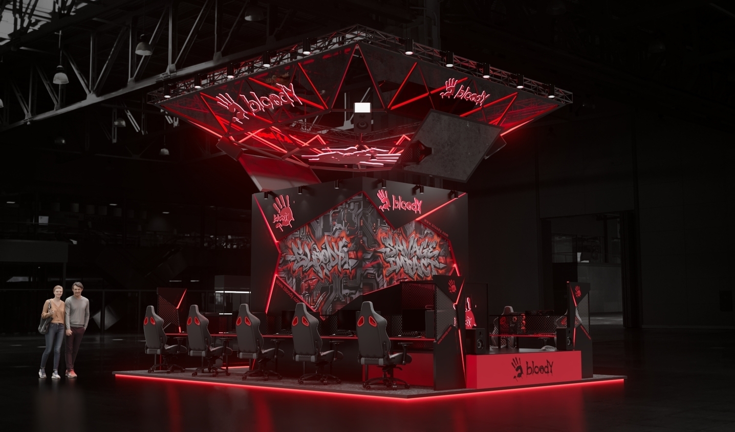Exhibition stand design Bloody, Дизайн выставочного стенда Bloody, oxsiondesign