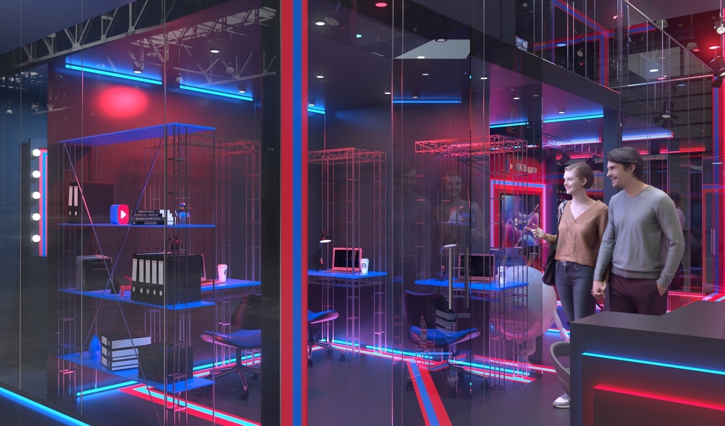 Exhibition stand design VK Video, Дизайн выставочного стенда ВК Видео, oxsiondesign
