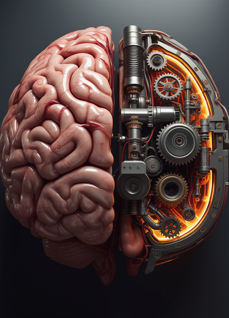 Brain with different hemispheres, Мозг с разными полушариями, oxsiondesign