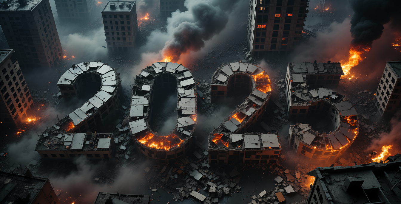 Ruined apocalyptic city 2025, Разрушенный апокалиптический город 2025