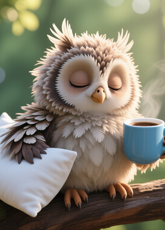 Little sleepy owl, Маленький сонный совенок, oxsiondesign