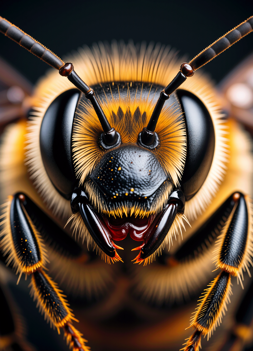 Bee's head, Голова пчелы, oxsiondesign