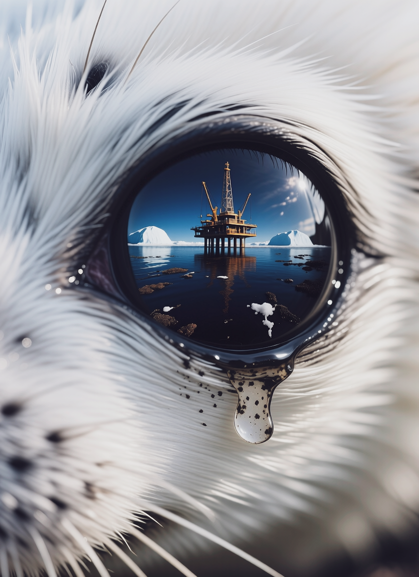 Crying white seal pup, Плачущий детеныш тюленя, oxsiondesign