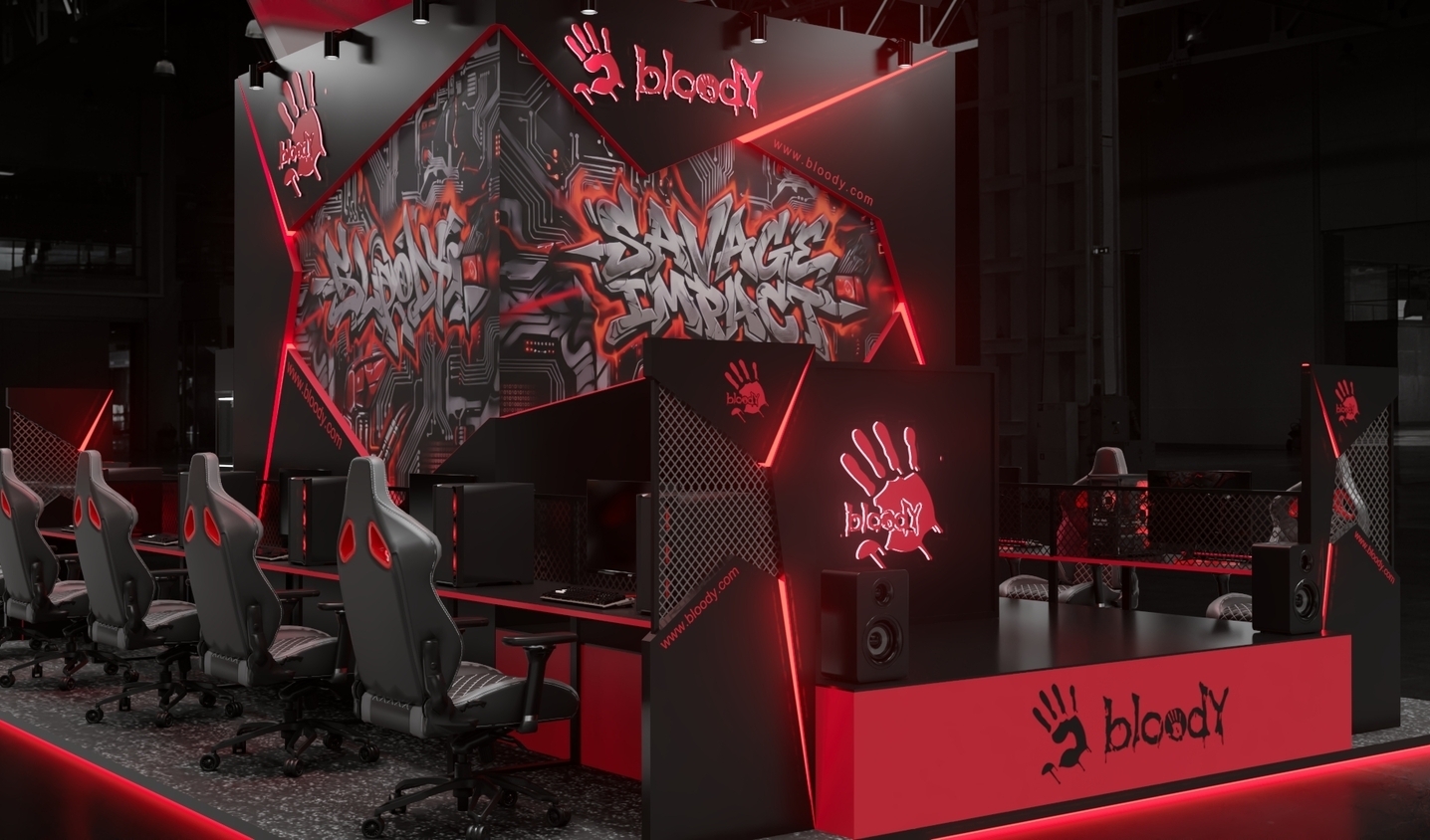 Exhibition stand design Bloody, Дизайн выставочного стенда Bloody, oxsiondesign