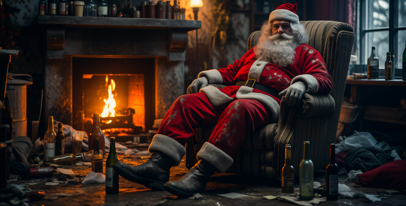 Drunk and poor Santa, Пьяный и нищий Санта