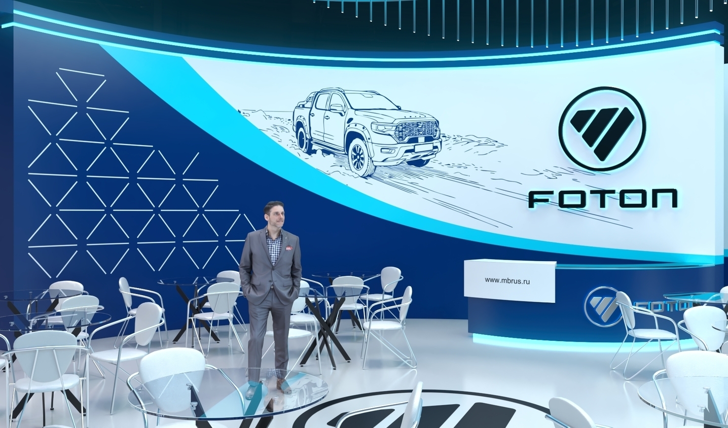Exhibition stand design FOTON (MB RUS), Дизайн выставочного стенда FOTON (МБ РУС), oxsiondesign