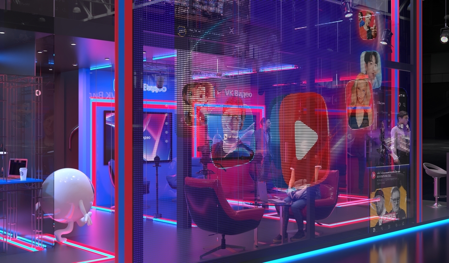 Exhibition stand design VK Video, Дизайн выставочного стенда ВК Видео, oxsiondesign
