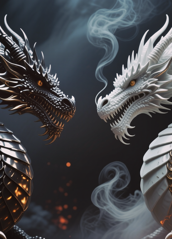 Dragons as Yin Yang, Драконы как Инь Янь, oxsiondesign