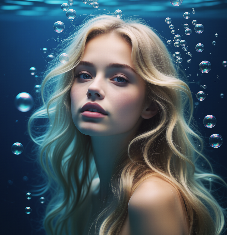 Beautiful blonde girl underwater, Красивая девушка блондинка под водой