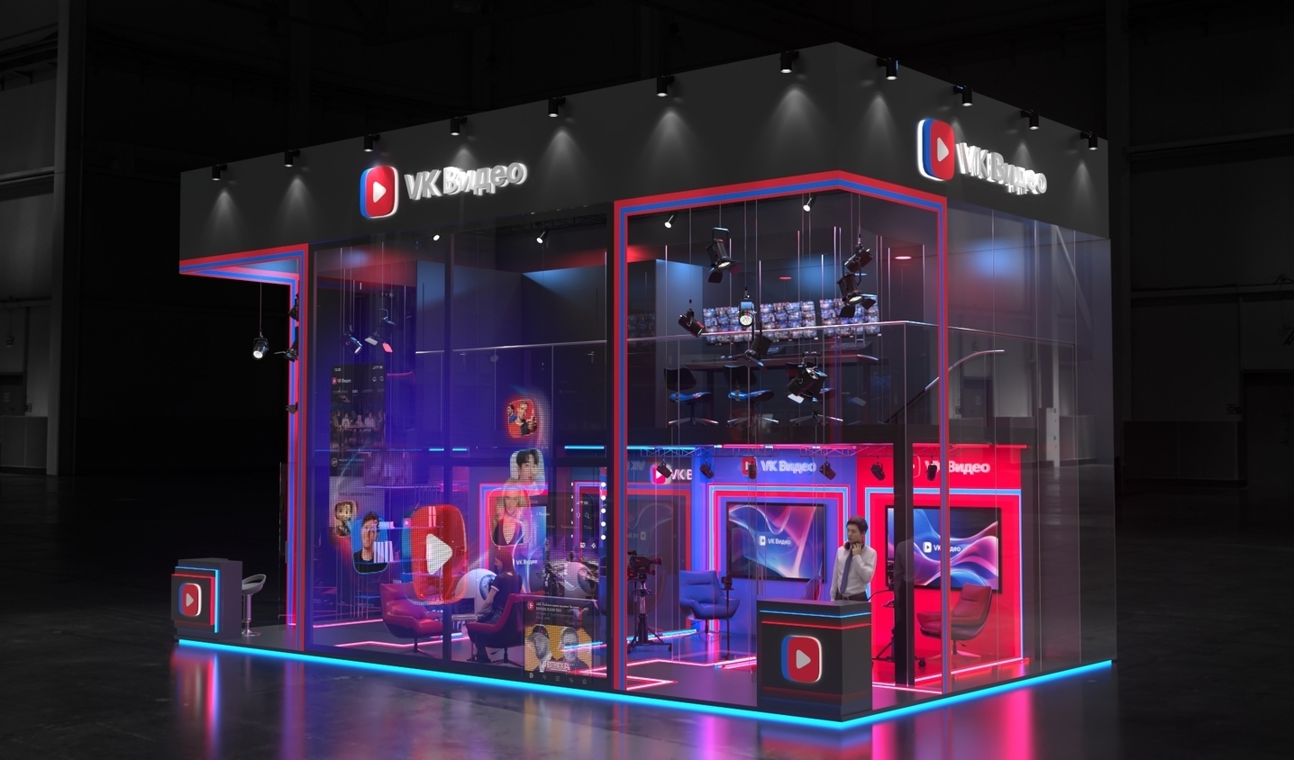 Exhibition stand design VK Video, Дизайн выставочного стенда ВК Видео, oxsiondesign