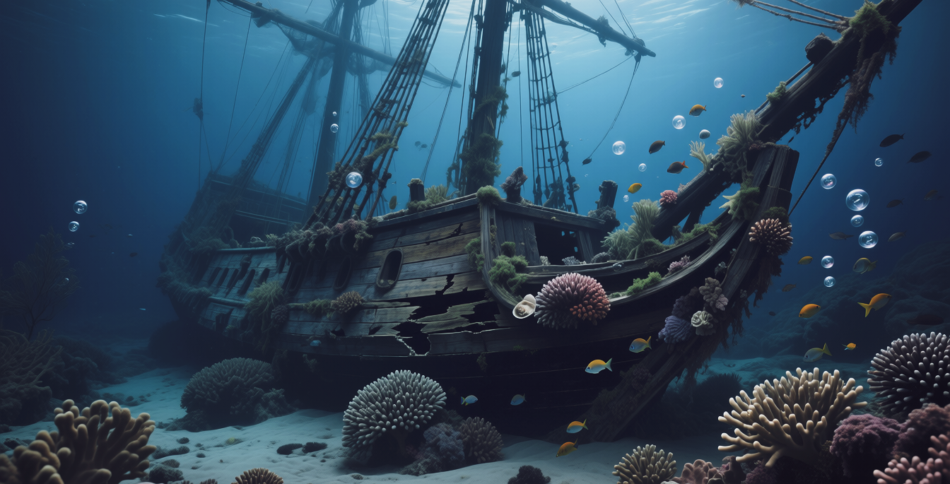 Sunken ship, Затонувший корабль