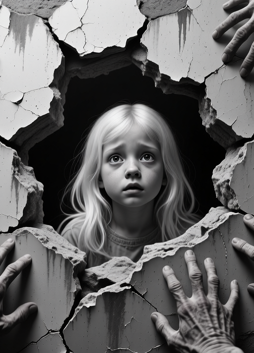 Old hands reach out to a little girl, Старые руки тянутся к маленькой девочке, oxsiondesign