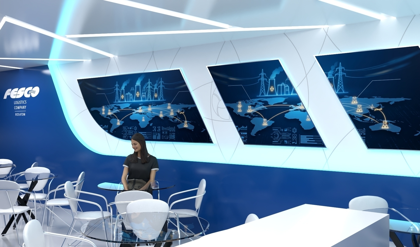 Exhibition stand design Rosatom, Дизайн выставочного стенда Росатом, oxsiondesign