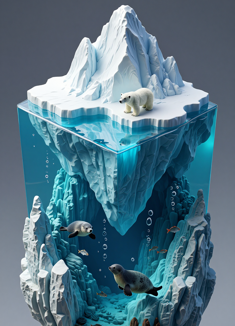 Iceberg in isometry, Айсберг в изометрии, oxsiondesign