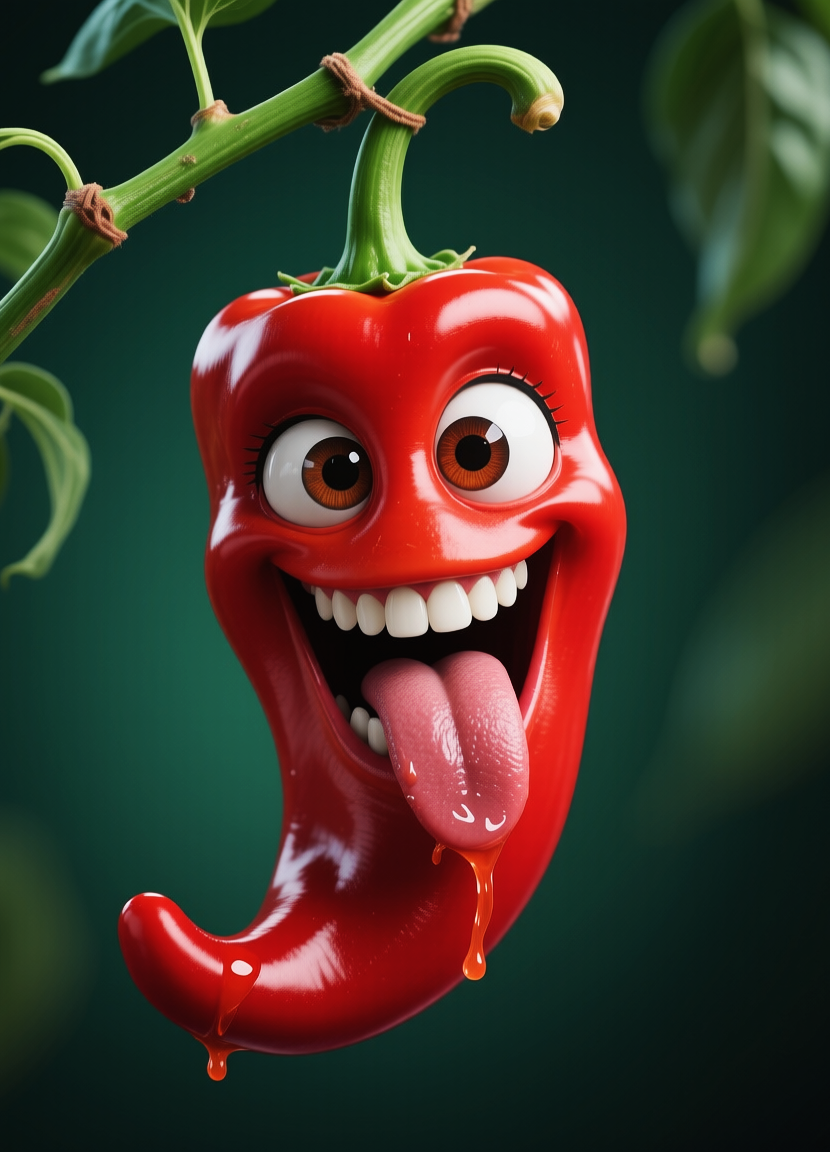Cheerful red pepper, Веселый красный перец, oxsiondesign