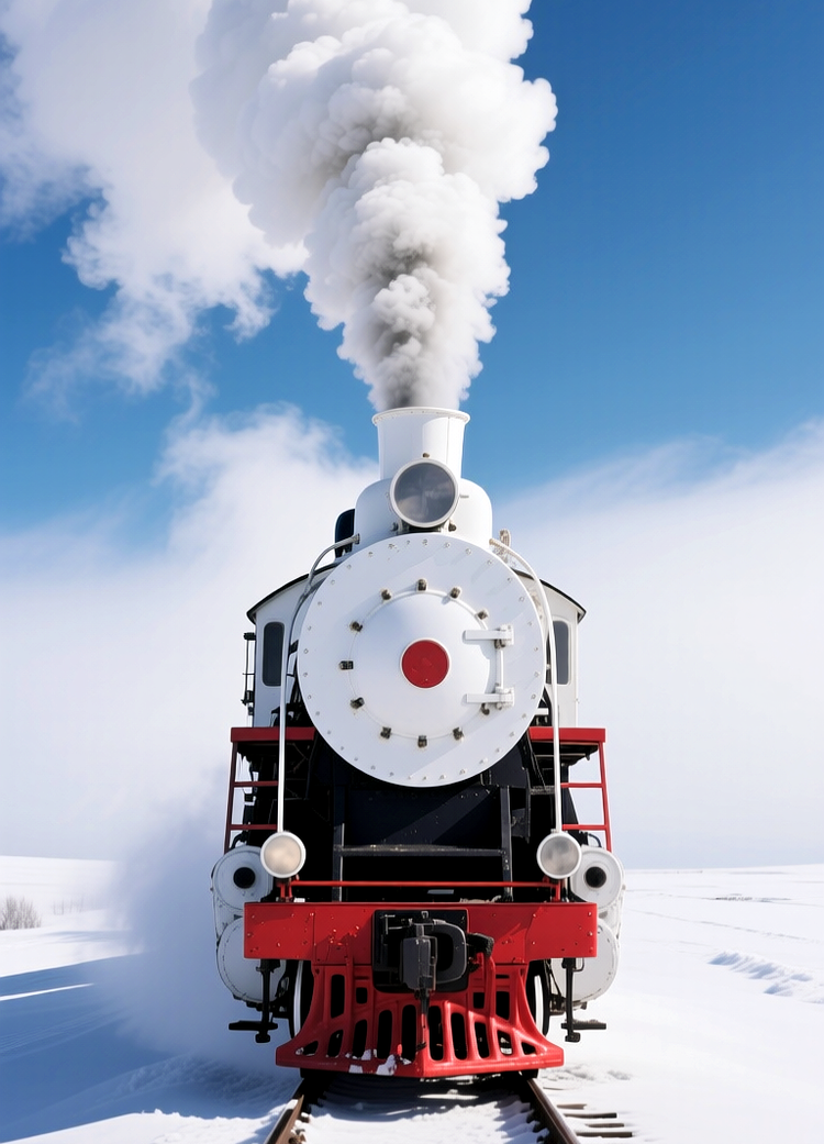 White vintage steam locomotive, Белый винтажный паровоз, oxsiondesign