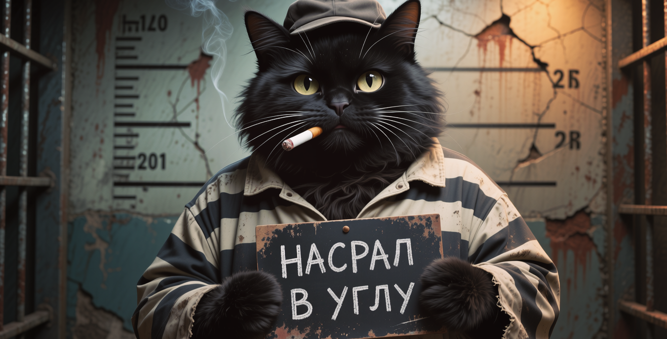 Cat in a prison uniform, Кот в тюремной форме